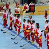 Equipe de Suisse de streethockey en 2015 à Zoug, lors du dernier mondial qui s'est tenu en Suisse
